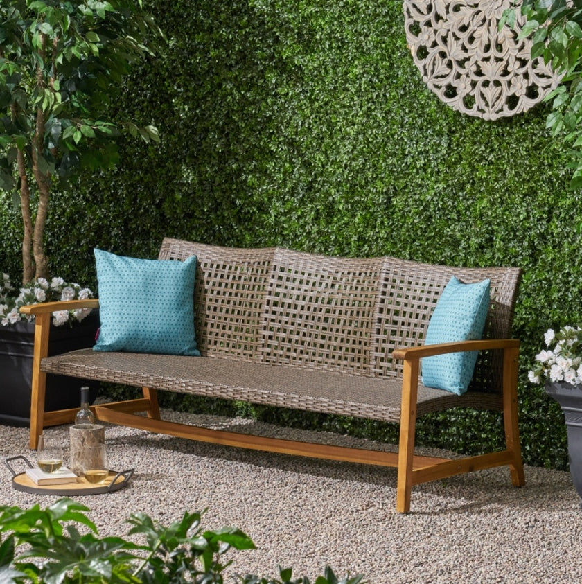 HAMPTON WOOD   WICKER 3 SEATER