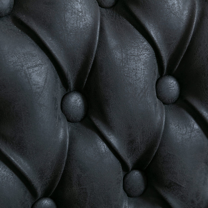 French Style Solid Wood Frame Antique Painting, PU Artificial Leather Decoration