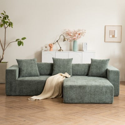 Modular Cross-section With L-shaped Lounge Chair, Cloud Sofa, Living Room, Bedroom Soft Cushion Sofa - No Installation Required - Chenille Fabric