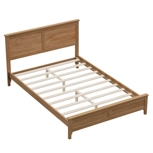 Modern Solid Wood Full Size Platform Bed With Sturdy Wooden Slats Support,No Box Spring Needed, Seadrift