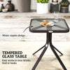3 Piece Outdoor Glider Chair With Coffee Table And 2 Patio Chairs Supports Up To 352 Lbs For Backyard And Garden Gray