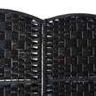 4 Panel Wicker Room Divider Folding Privacy Screen 6' Tall Black