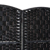 4 Panel Wicker Room Divider Folding Privacy Screen 6' Tall Black