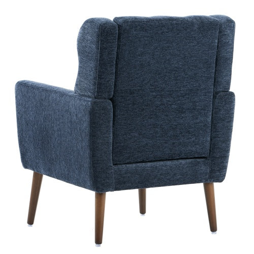 Modern Accent Chair,Chenille Arm Chairs For Living Room,Upholstered Mordern Armchair,Comfy Soft Padded Lounge Chair In Small Space, Bedroom, W Pillow, Solid Wood Leg