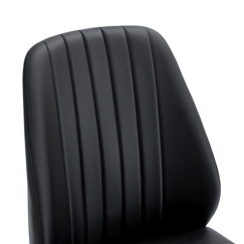 Set Of Four Black PU Comfort Dining Chairs 17.7x25 Dining Chair With Extended Backrest,BLACK PU,Silver Metal Legs,Suitable For Various Places Such As Family Restaurants, Hotels, Coffee Shops,etc.