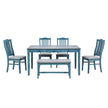 TOPMAX Mid-Century 6-Piece Dining Set With Drawer & Upholstered Chairs