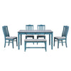 TOPMAX Mid-Century 6-Piece Dining Set With Drawer & Upholstered Chairs