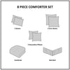 Embroidered 8 Piece Comforter Set Neutral King