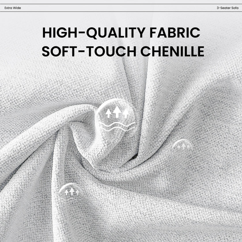 144  Sectional Couch Sofa With Ottoman,Soft Sofa Set With Ottoman For Home- Beige, Part Of Corner