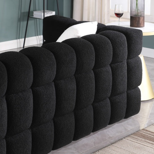 84.3 Length ,35.83 Deepth ,human Body Structure For USA People, Marshmallow Sofa,boucle Sofa ,White Color,3 Seater