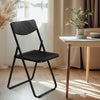 4pcs Black, Cut-out Pattern, Courtyard Plastic Folding Chair