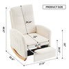 Accent Rocking Chair With Footrest High Back Rubber Wood Rocking Legs Bedroom Living Space