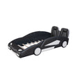 Twin Size Race Car-Shaped Platform Bed With Wheels, Black