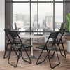 4pcs Black, Cut-out Pattern, Courtyard Plastic Folding Chair