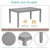 6 Piece Kitchen Dining Set, Rectangular Wooden Dining Table With 4 Upholstered Chairs And A Bench, Dining Table Set For 6 People, Living Room, Home Bar And Kitchen, Gray