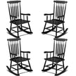 Black Poplar Windsor Wood Rocking Chair