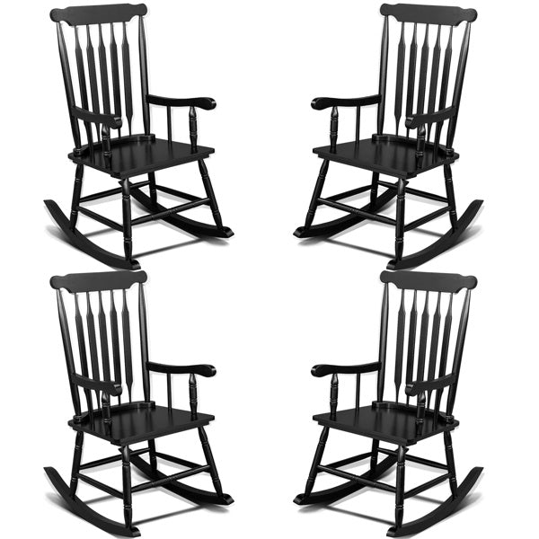 Black Poplar Windsor Wood Rocking Chair