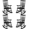 Black Poplar Windsor Wood Rocking Chair