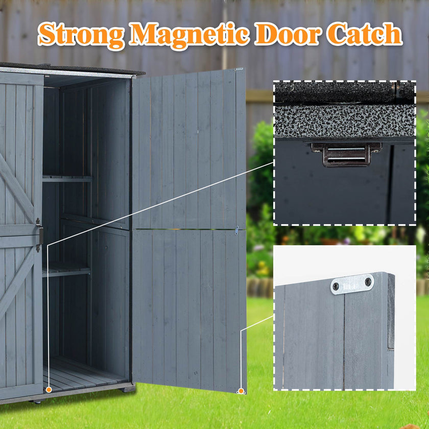 The Storage Shed Is Made Of A Sturdy Metal Frame And Durable Fir Wood, Which Is Sturdy And Durable. The Entire Frame Is Weather-resistant, Making It An Ideal Choice For Your Outdoor Living Space. The