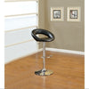 White Faux Leather Stool Adjustable Height Chairs Set Of 2 Chair Swivel Design Chrome Base PVC Dining Furniture
