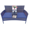 Wicker Patio Conversation Furniture Set, Outdoor Furniture Set With Removable Cushions & Table, Temp