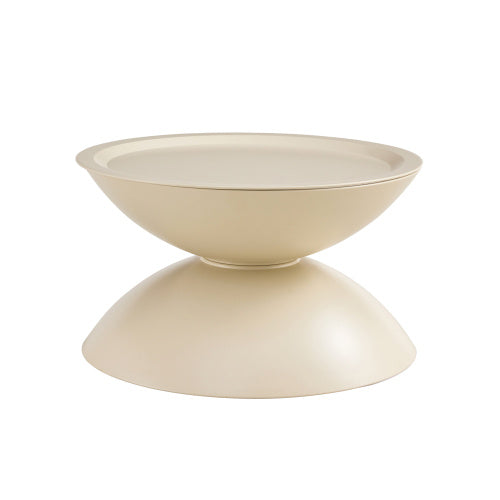 MILK WHITE Coffee Round Tables With STORGE MOVABLE TABLE TOP MULTIFUNCTIONAL END SIDE TABLE