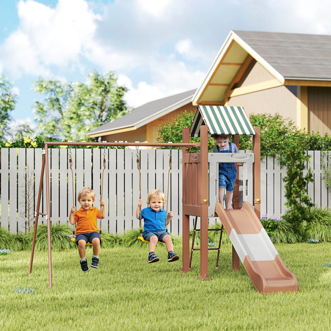 Swing Set for Backyard with 1 Saucer Swing