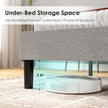 Modern Platform Bed Frame With Upholstered Headboard & Wooden Slats - No Box Spring Needed, Easy Assembly, Grey