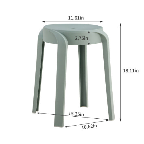 6 Pack Stackable Classroom Stools Plastic Stools Nesting Stools Colorful Round Stools Indoor Outdoor Flexible Seating Decorative Stools Chairs For Home Office School Classroom GREEN