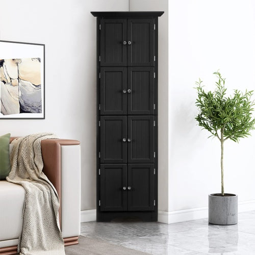 High Storage Cabinet With Door And 4 Shelves