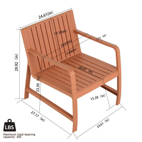 2-Piece Indoo Outdoor Furniture Set 1 Chairs & 1 Coffee Tables Waterproof PP Material - Easy Assembly Patio Conversation Set