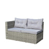 4 Piece Patio Sectional Wicker Rattan Outdoor Furniture Sofa Set With Storage Box Grey