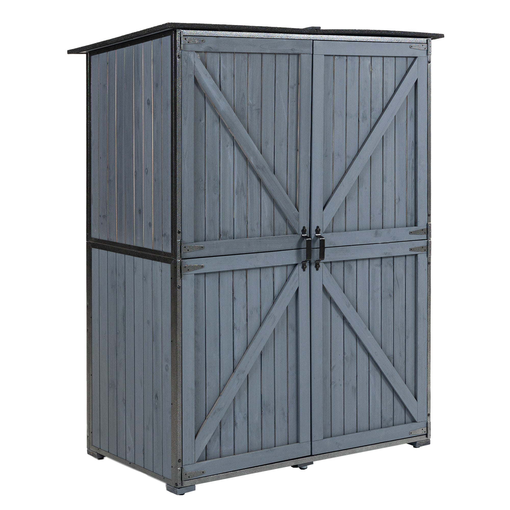 The Storage Shed Is Made Of A Sturdy Metal Frame And Durable Fir Wood, Which Is Sturdy And Durable. The Entire Frame Is Weather-resistant, Making It An Ideal Choice For Your Outdoor Living Space. The