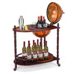 Vintage Globe Rolling Wine Bar Cart With Extra Shelf