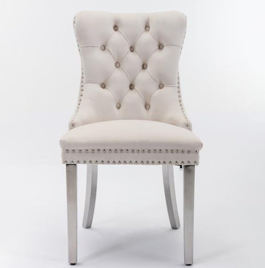 Velvet Upholstered Dining Chair - 2-piece Set