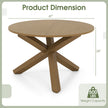 47 Inches Round Dining Table With Solid Acacia Wood Legs For 4-6 Person