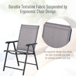 2-piece Patio Folding Chairs, Set With A Simple & Breathable Mesh, Dining Chair With Armrests, For Garden Yard, Camping