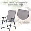 2-piece Patio Folding Chairs, Set With A Simple & Breathable Mesh, Dining Chair With Armrests, For Garden Yard, Camping