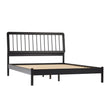 Mid-Century Modern Solid Wood Queen Spindle Bed Black