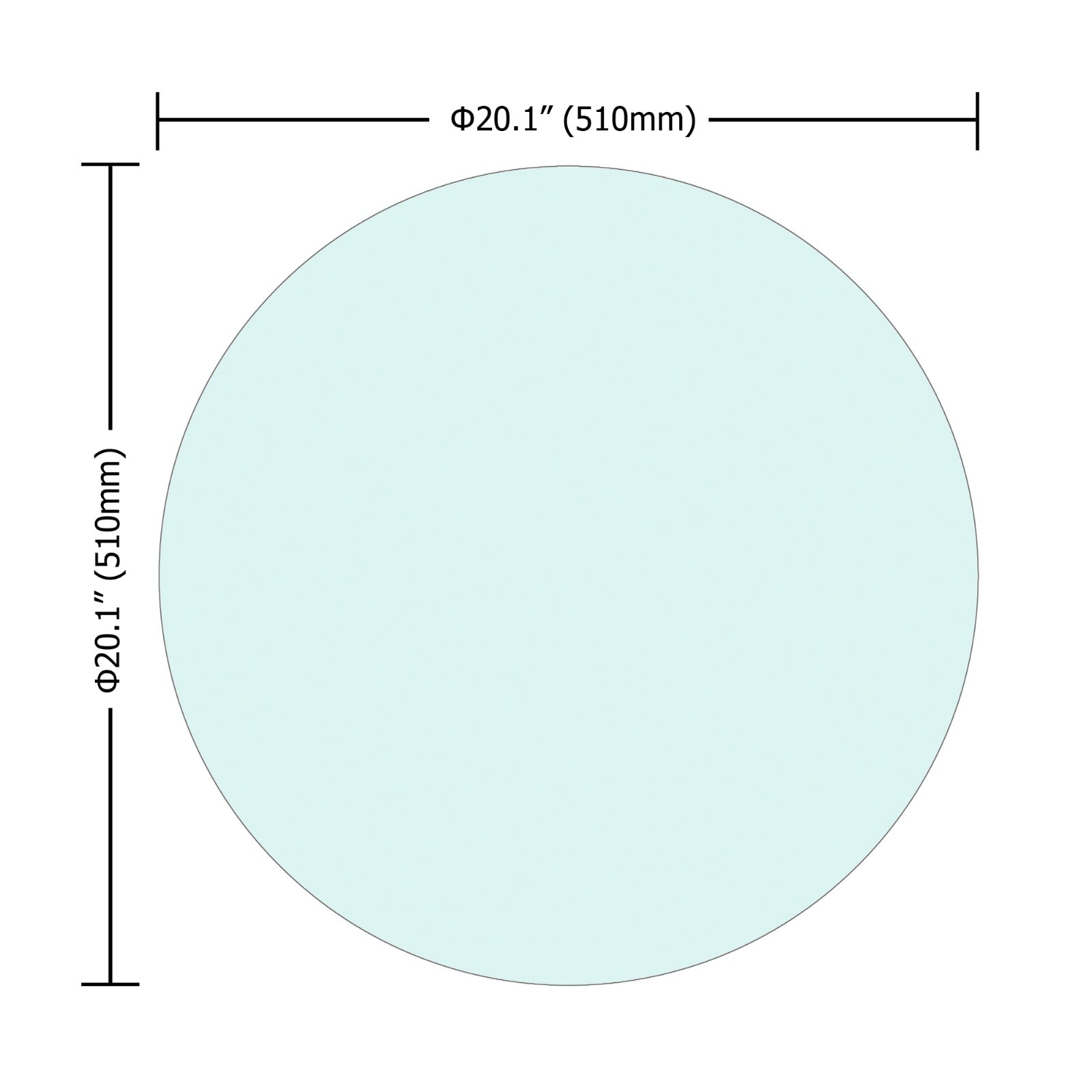 20  Round Tempered Glass Table Top 1 4  Thick Polished Edge