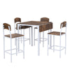 TOPMAX Farmhouse 5pc Counter Height Dining Set With Drop Leaf, White