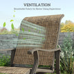 Outdoor Glider Chair Patio Glider Swing Chair With Mesh Seat, Steel Frame For Backyard, Garden, Porch, Light Mixed Brown