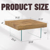 Natural Style Square MDF Coffee Table  31.5x31.5 With Tempered Glass Legs.Density Board Sticker,Reinforced Glass