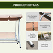Outdoor Swing Chair Bench With Stand And Adjustable Canopy Porch Swing For Patio Garden