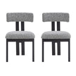 Upholstered Armless Dining Chairs With Metal Legs  Set Of 2