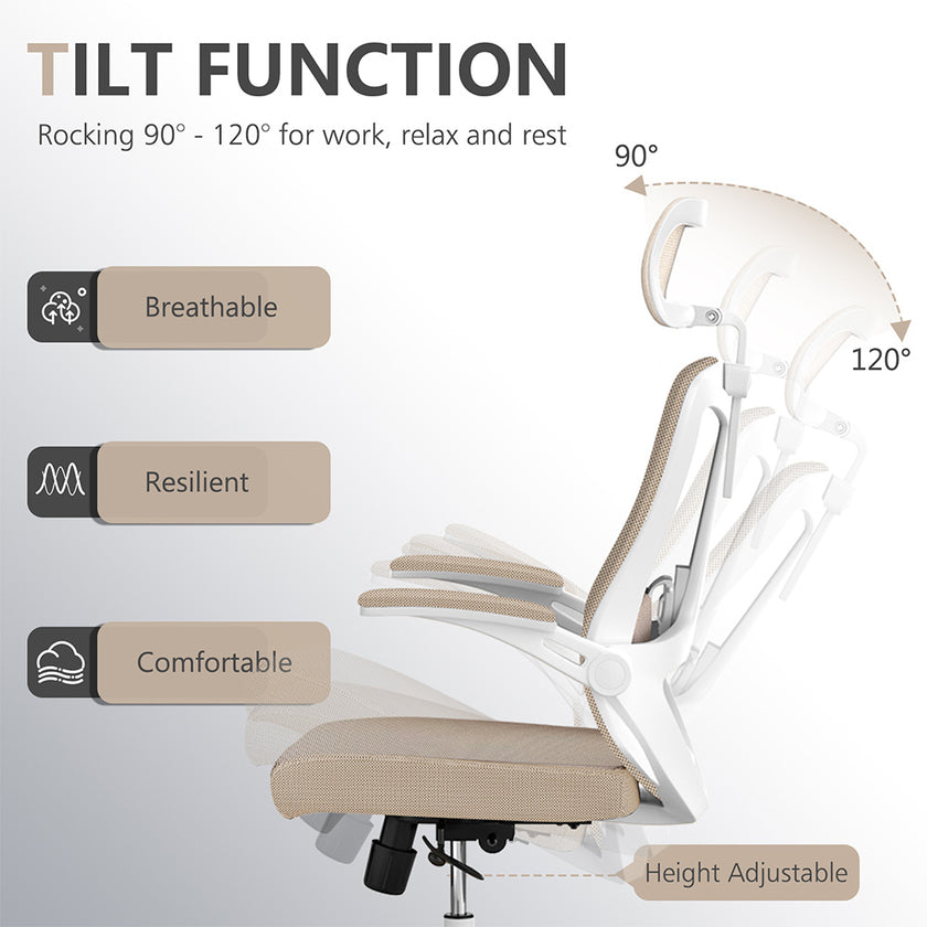 Office Chair Capacity 350 Pounds -about 158.8 Kg, Ergonomically Comfortable Home Table Chair, High Back Gaming Chair With Wheels, Mesh Computer Chair, Waist Support, Adjustable Headrest, Flip Armrest