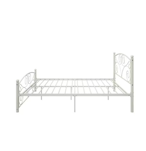 Full Size Unique Flower Sturdy System Metal Bed Frame With Headboard And Footboard