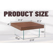 Natural Style Square MDF Coffee Table - 31.5x31.5 With Tempered Glass Legs.Density Board Sticker,Reinforced Glass