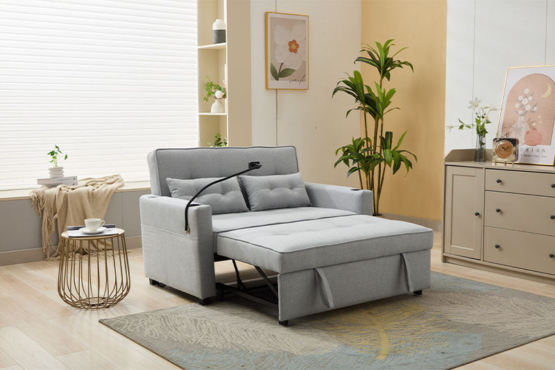 Futon Chair Bed Convertible Chair 3-in-1 Pull Out Sleeper Chair Beds With USB Ports,Wear-resistant And Anti-scratch, Armchair Bed Sleeper For Living Room Cannot Be Sold On Temu