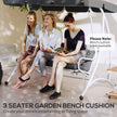 Outdoor Bench Cushion Tufted 3-Seater For Swing Chair Patio Sofa Dark Gray
